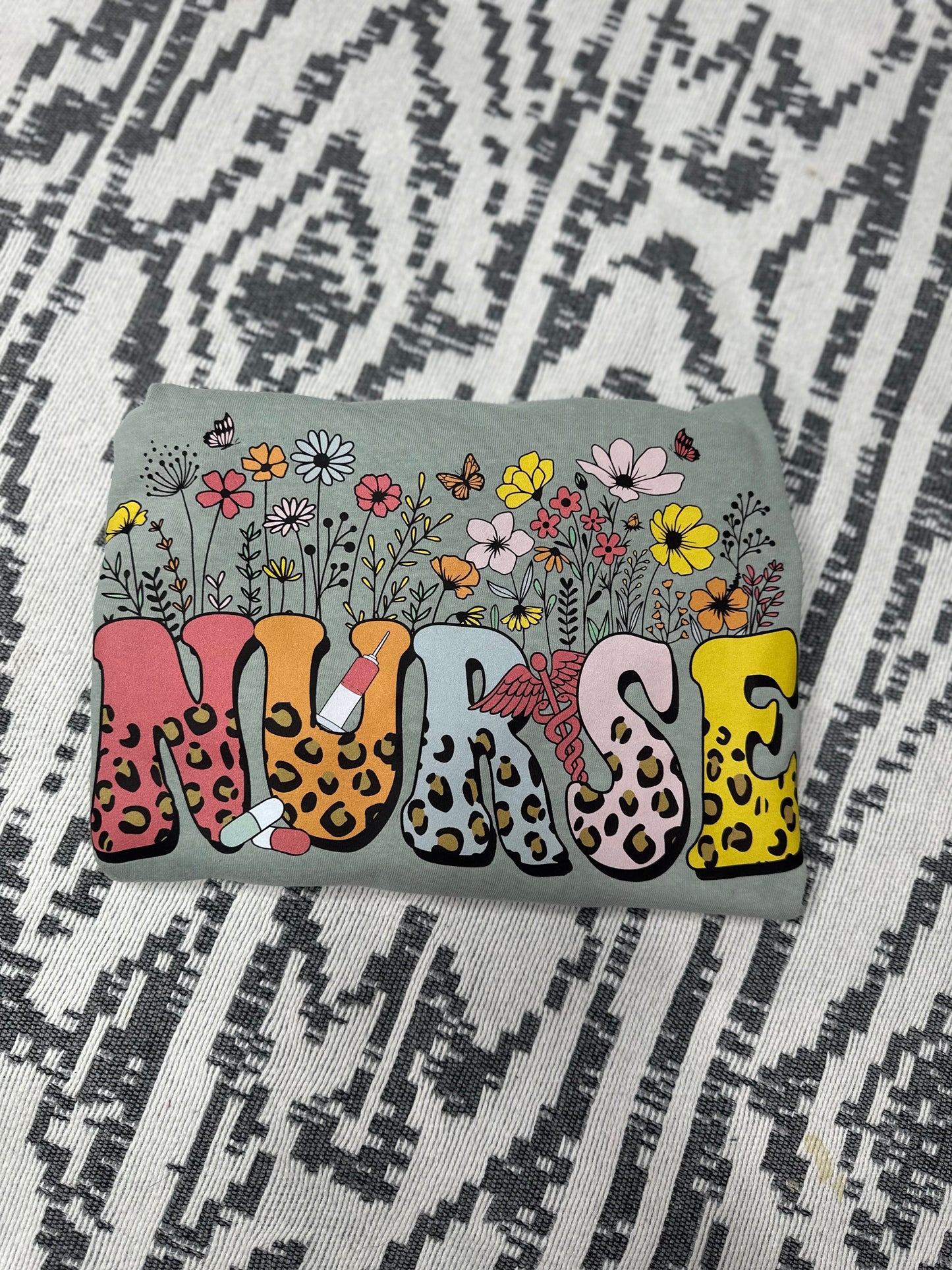 Nurse Floral Graphic Tee