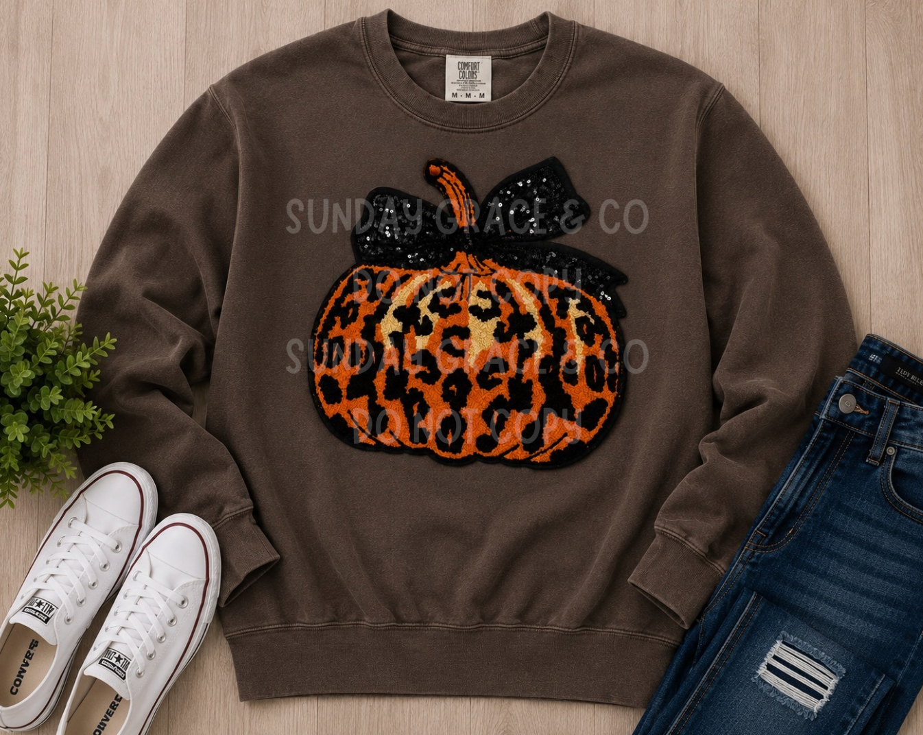 Leopard Pumpkin Sweatshirt | Comfort Colors Crewneck