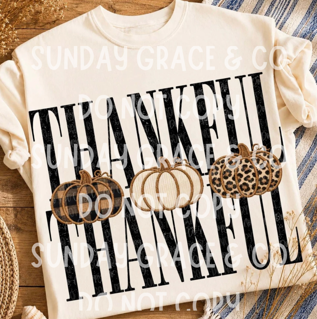 Thankful Pumpkin Trio Comfort Colors Tee