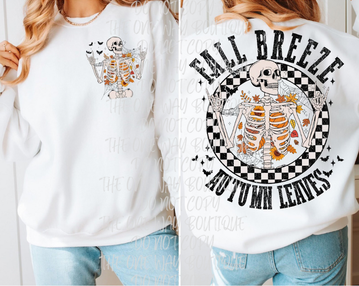 Fall Breeze Autumn Leaves Crewneck Graphic