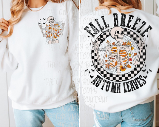Fall Breeze Autumn Leaves Crewneck Graphic