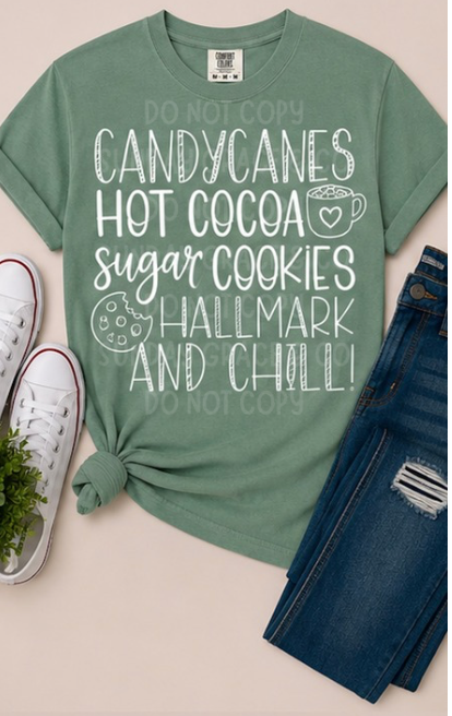 Candy Canes, Hot Cocoa & Hallmark Tee | Comfort Colors Tee