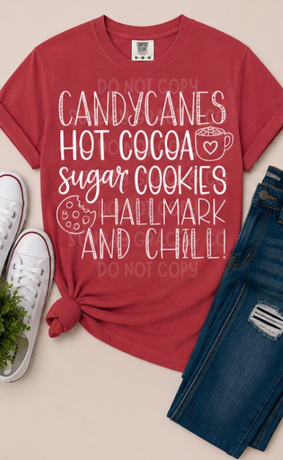 Candy Canes, Hot Cocoa & Hallmark Tee | Comfort Colors Tee
