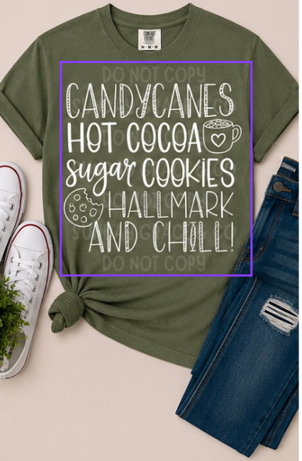 Candy Canes, Hot Cocoa & Hallmark Tee | Comfort Colors Tee