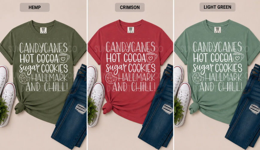Candy Canes, Hot Cocoa & Hallmark Tee | Comfort Colors Tee