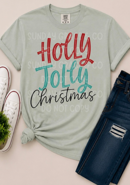 Holly Jolly Christmas Tee | Comfort Colors  Tee