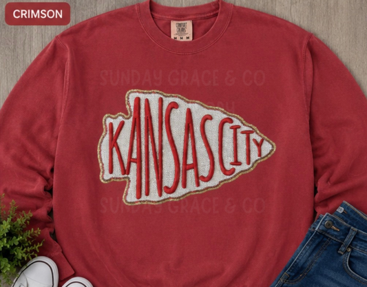 Vintage Arrowhead Football Sweatshirt | Comfort Colors Crewneck