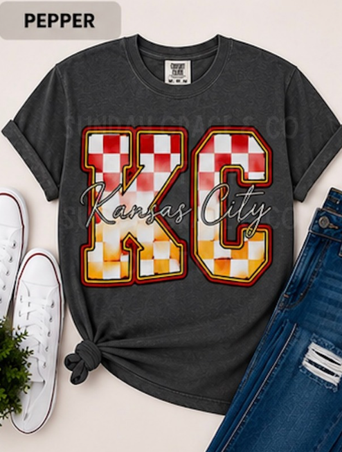 Checkered Game Day Tee | Comfort Colors Tee
