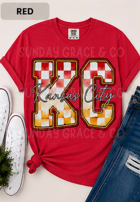 Checkered Game Day Tee | Comfort Colors Tee