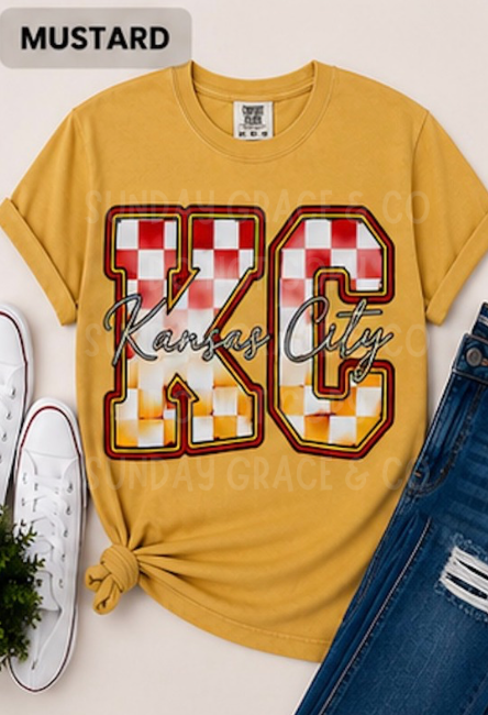 Checkered Game Day Tee | Comfort Colors Tee