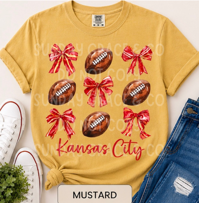 Game Day Bow Tee | Comfort Colors Tee