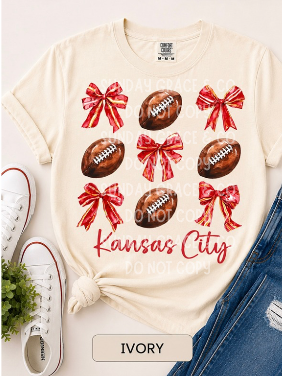 Game Day Bow Tee | Comfort Colors Tee