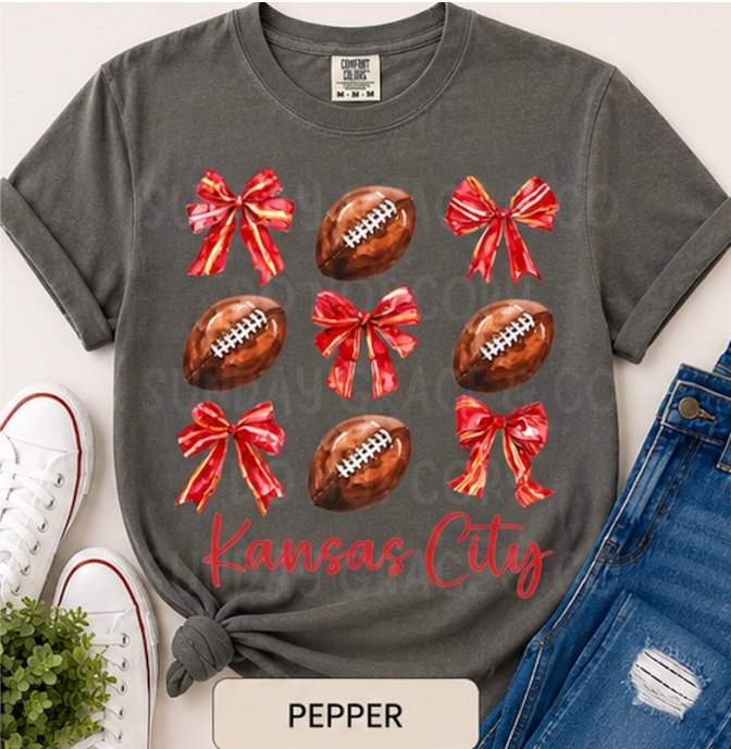 Game Day Bow Tee | Comfort Colors Tee