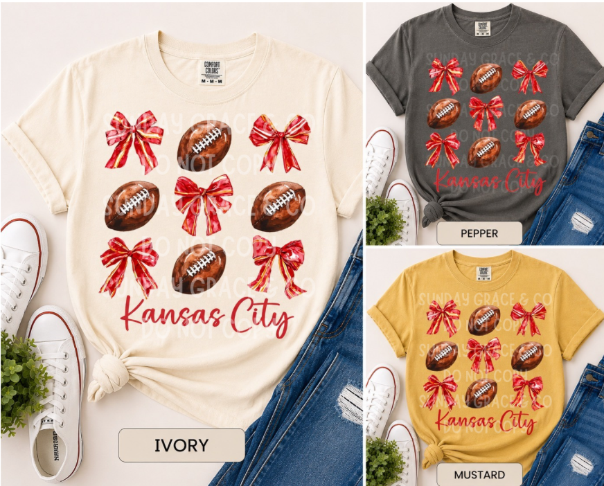 Game Day Bow Tee | Comfort Colors Tee