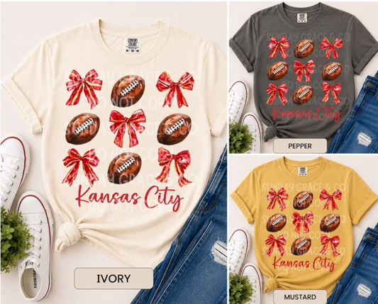 Game Day Bow Tee | Comfort Colors Tee