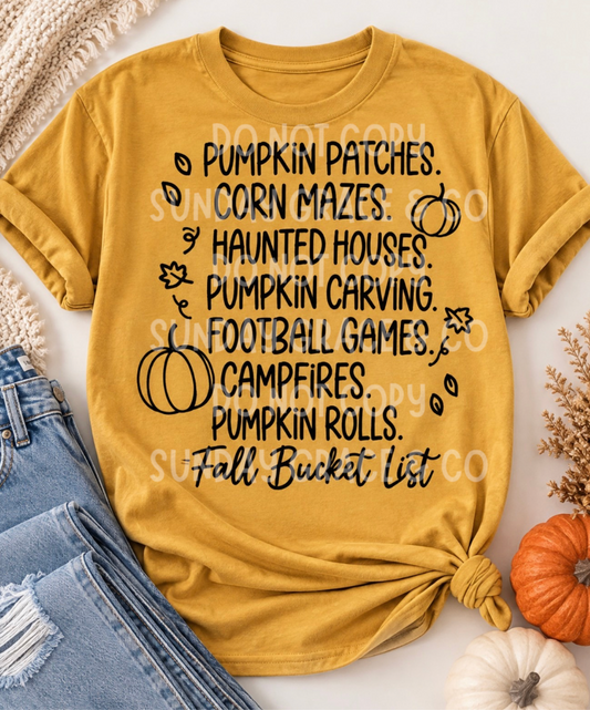 Fall Bucket List Graphic Tee